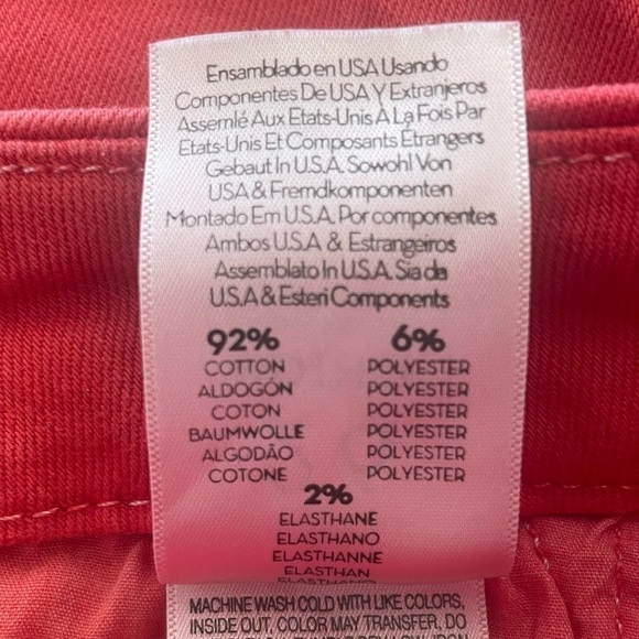 MOTHER Looker Ankle Fray Jeans Firecracker Red Distressed Women’s Size 26 - Picture 8 of 14